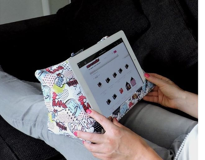 Comic Strip Tablet Cushion Lifestyle