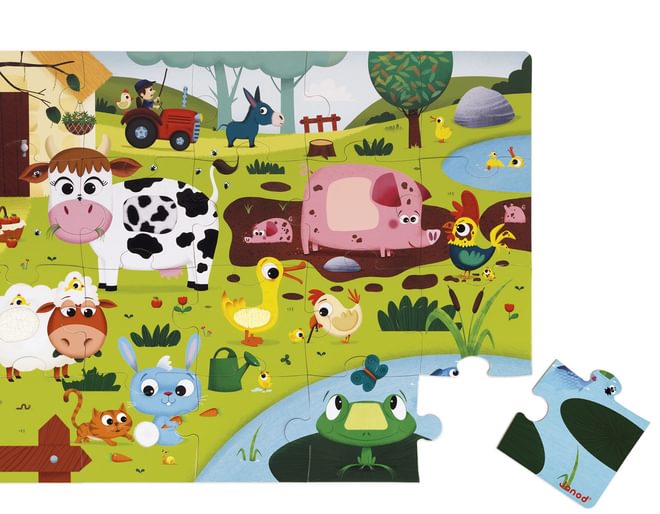 Janod Tactile Farm Animal Floor Puzzle