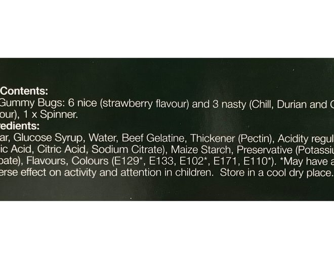 Creepy Crawly Challenge Ingredients