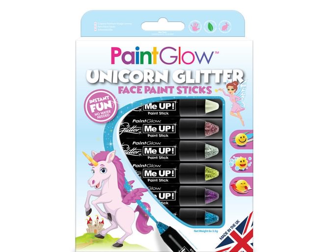 Paintglow Unicorn Glitter Face Paint Sticks