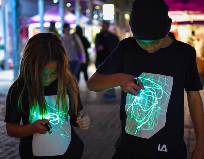 Illuminated Apparel Black Interactive Glow T-Shirt