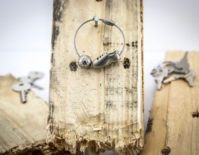 Football boot ball Keyring