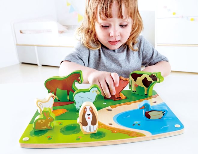 Farm Animal Puzzle and Play Set