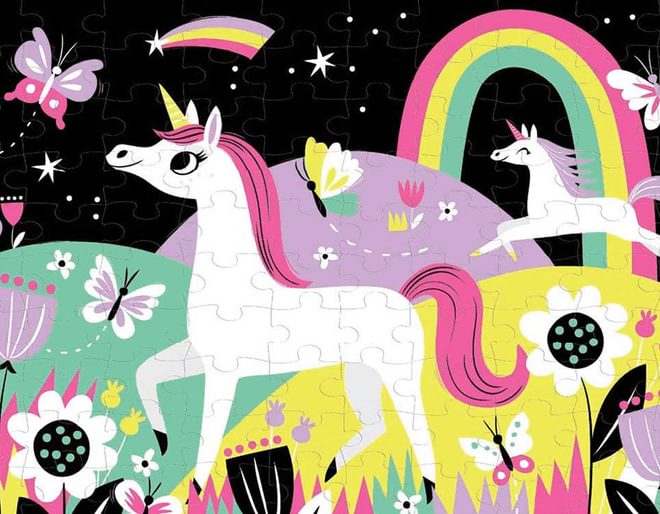 Mudpuppy Glow in the dark unicorn puzzle
