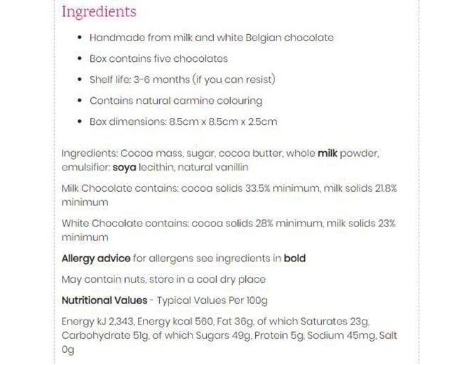 Chocolate biscuit ingredients