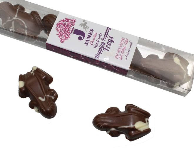 James Chocolates Hopping Chocolate Frogs - with Popping Candy