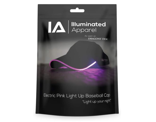 Illuminated Apparel Flashing LED Baseball Cap Electric Pink