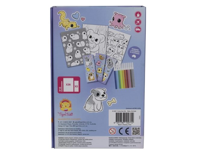 Baby Animals Colouring Set