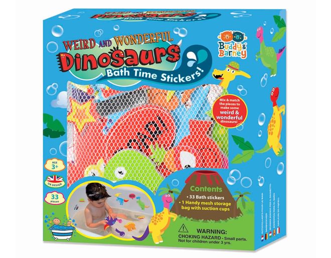 Buddy & Barney Dinosaurs Bath Stickers