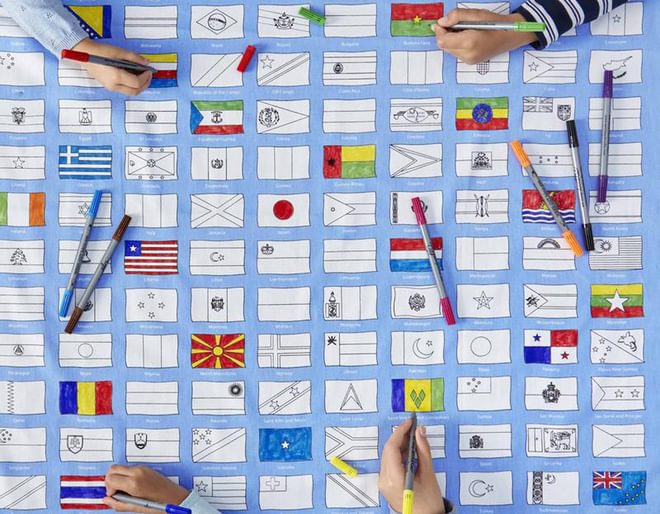 World Flags Tablecloth