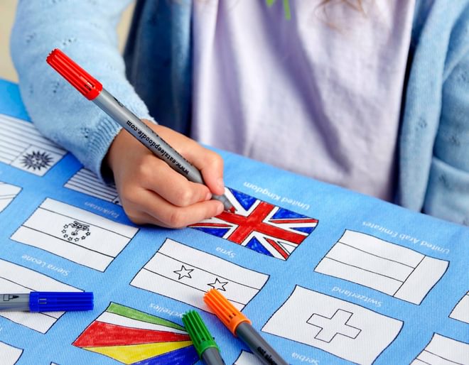 Colour In World Flags Tablecloth