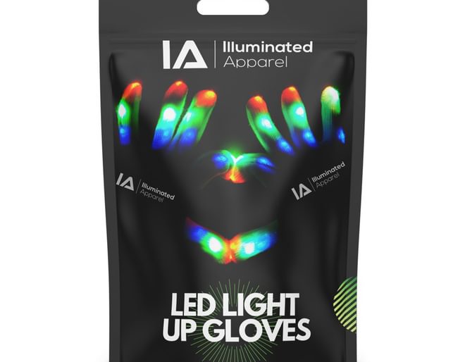 LED Light Up Gloves Illuminated Apparel