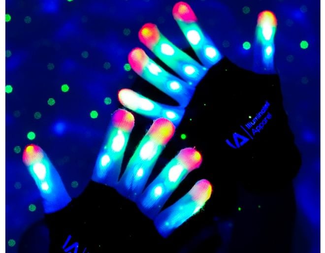 LED Light Up Gloves Illuminated Apparel