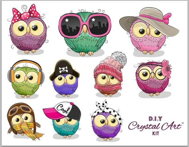 Craft Buddy Owl Life Crystal Art Sticker Set