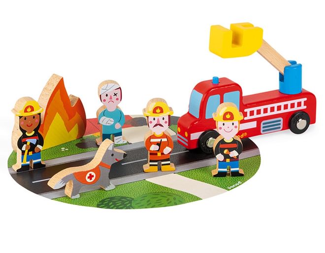 Wooden Firefighters Story Set