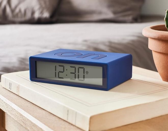 Blue Flip & Travel Mini Alarm Clock