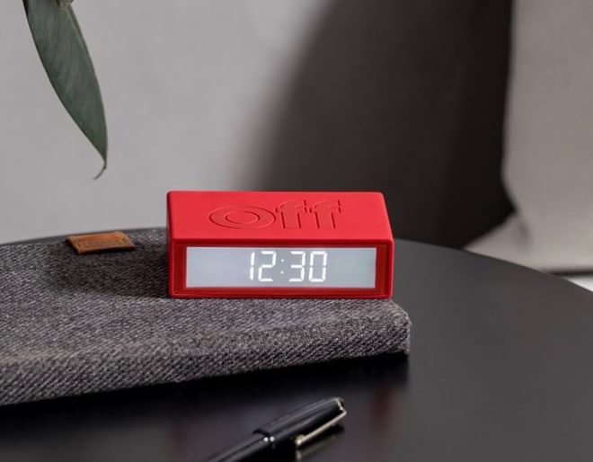 Red Flip & Travel Mini Alarm Clock