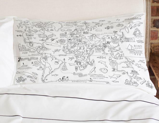 Color your own map pillowcase shop