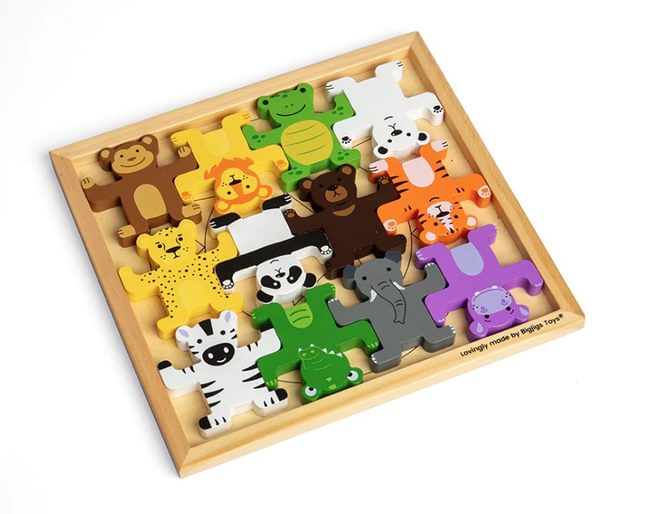 Bigjigs Wild Animals Wooden Stacker