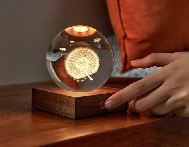 Gingko Dandelion Amber Crystal Light