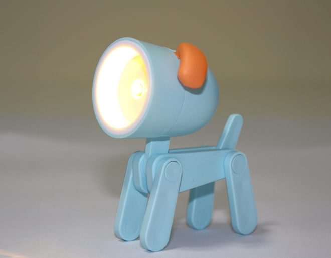 Blue Mini Dog Lamp