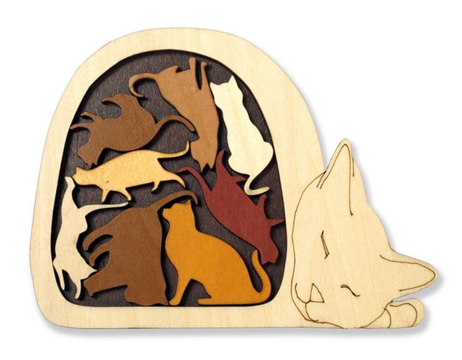 Cat Basket Wooden Puzzle