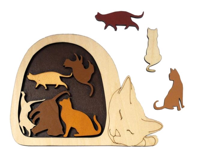 Recent Toys Cat Basket Wooden Puzzle