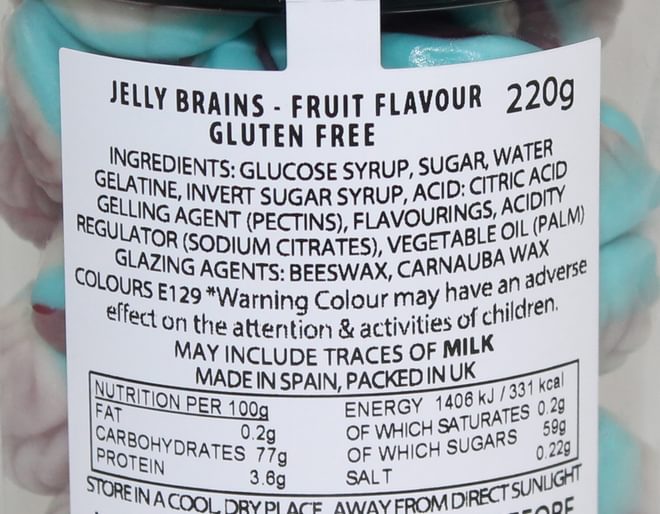 Jelly Brains Ingredients