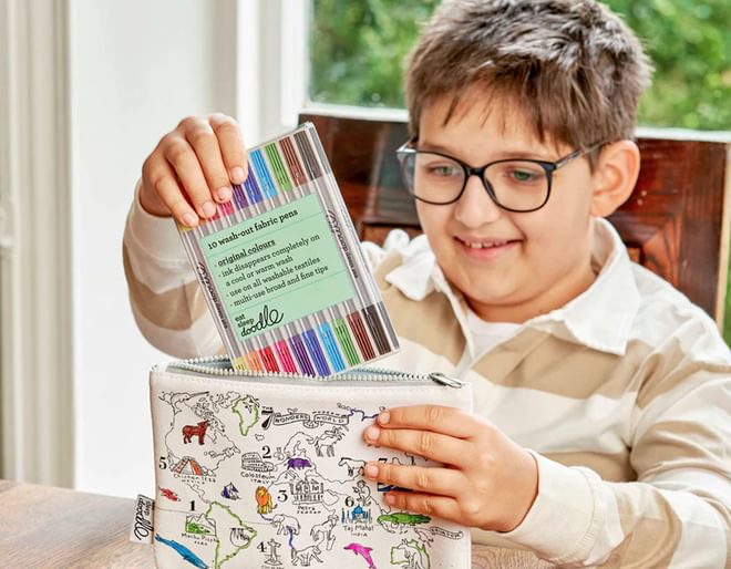 Eat Sleep Doodle World Map Pencil Case