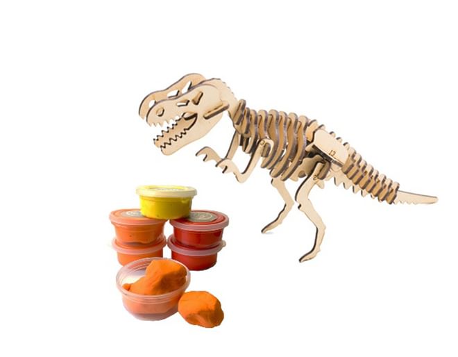 Make a T-Rex wood and clay
