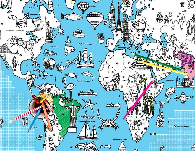 World Map Tablecloth