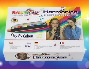 Rainbow Colours Harmonica Set