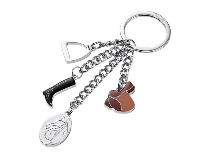 Horse Saddle Stirrup Keyring 