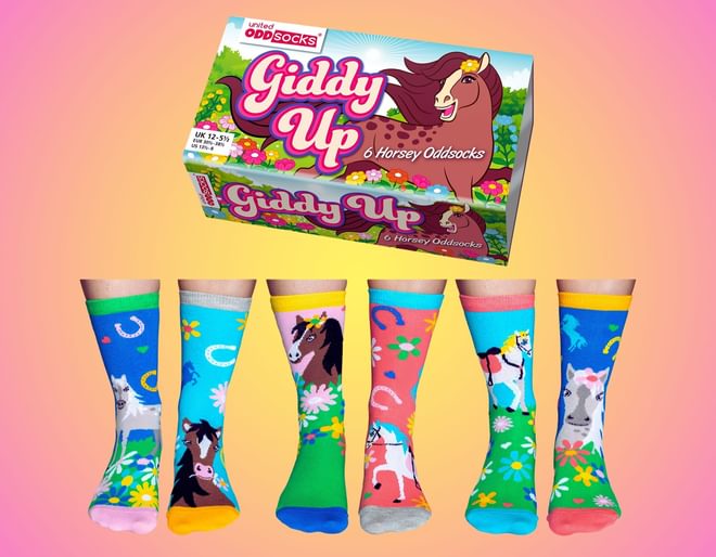 Giddy Up Six Horsey Odd Socks