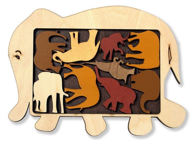 Elephant Parade Wooden Puzzle