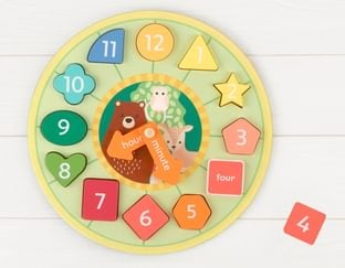 Woodland Animal Shape Sorting Clock