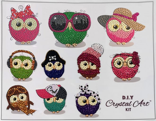 Owl Life Crystal Art Sticker Set