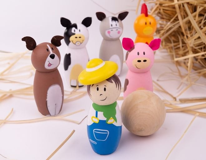 Wooden Farm Animal Skittles