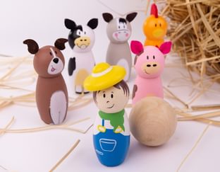 Wooden Farm Animal Skittles