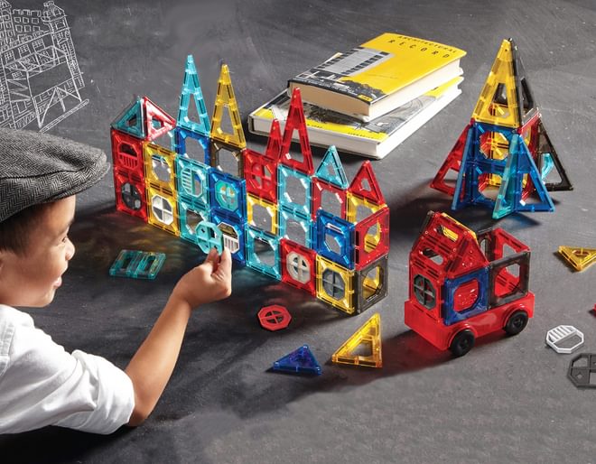 Magnetic Tile and Truck Set