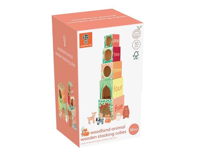 Orange Tree Toys Woodland Animal Staking Cubes
