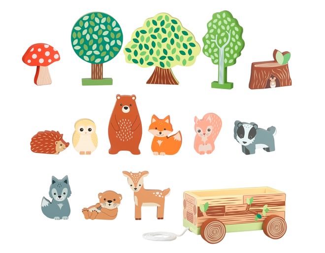 Wooden Animal Figures Play Set