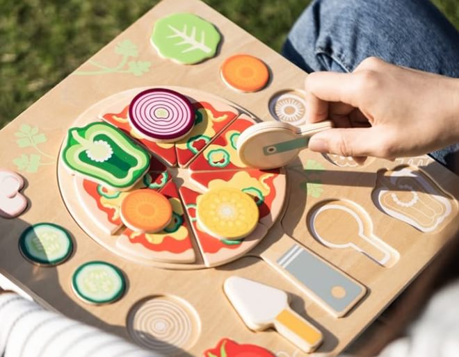 Wooden Pizza Jigsaw Puzzle