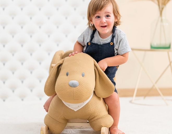 Caramel Dog Rocker Lifestyle