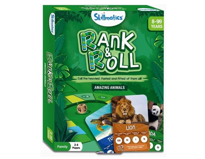 Skillmatics Rank & Roll Amazing Animals Game