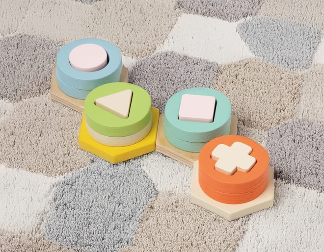 Wooden Shape Matching Game