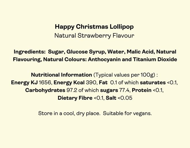 Christmas Lollipop Ingredients