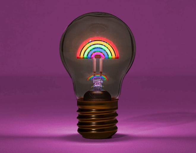 Rainbow Lightbulb Lamp