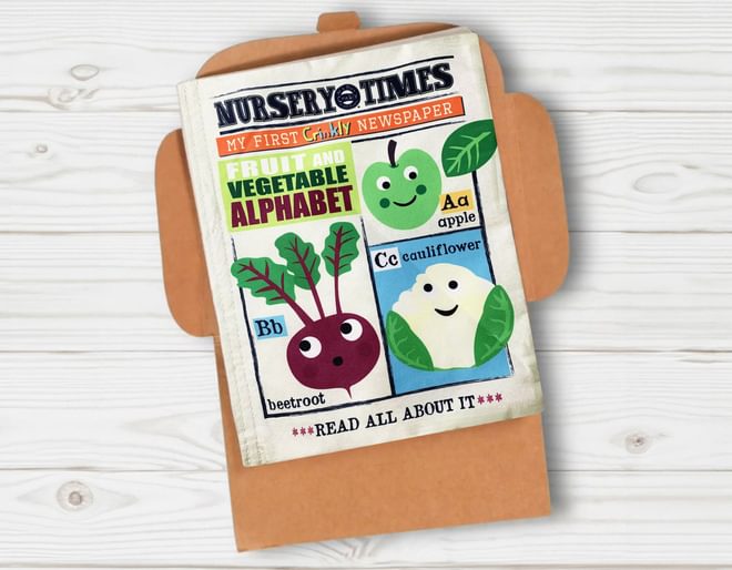 Crinkly Newspaper Fruit & Vegetable Alphabe