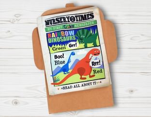 Rainbow Dinosaurs Crinkly Newspaper
